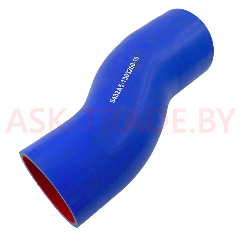 Патрубок радиатора нижний (кривой) 5432А5-1303260-10 (D-70, L-225мм) СИЛИКОН