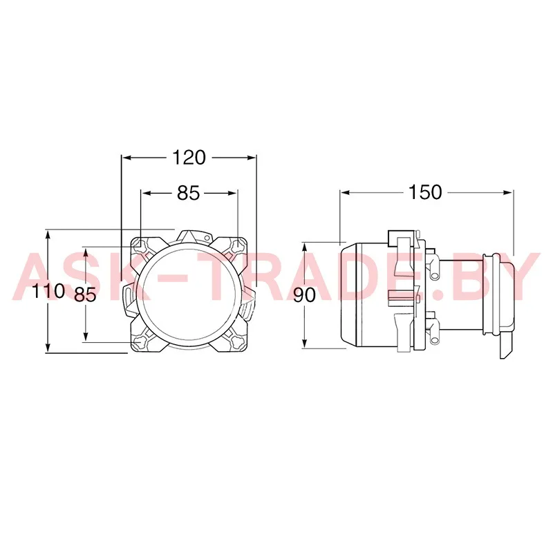 Фара ближнего света  АМАЗ  1BL 008 193-011 аналог