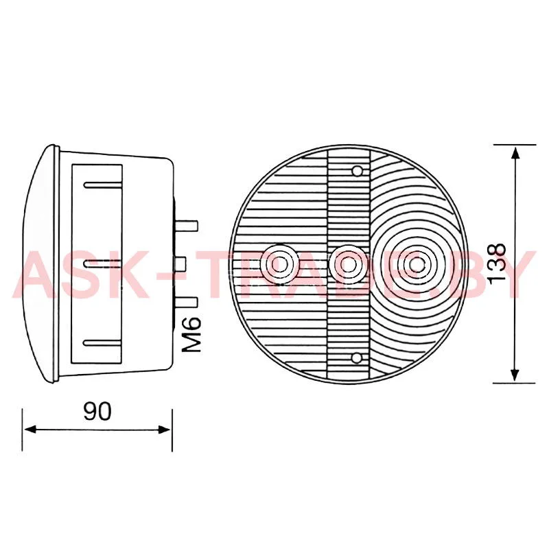0021 Фонарь задний круглый