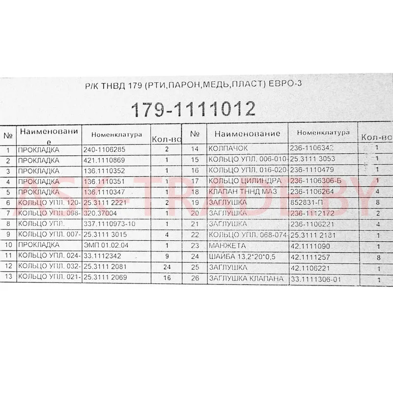 Рк ТНВД 179-1111012 Е3