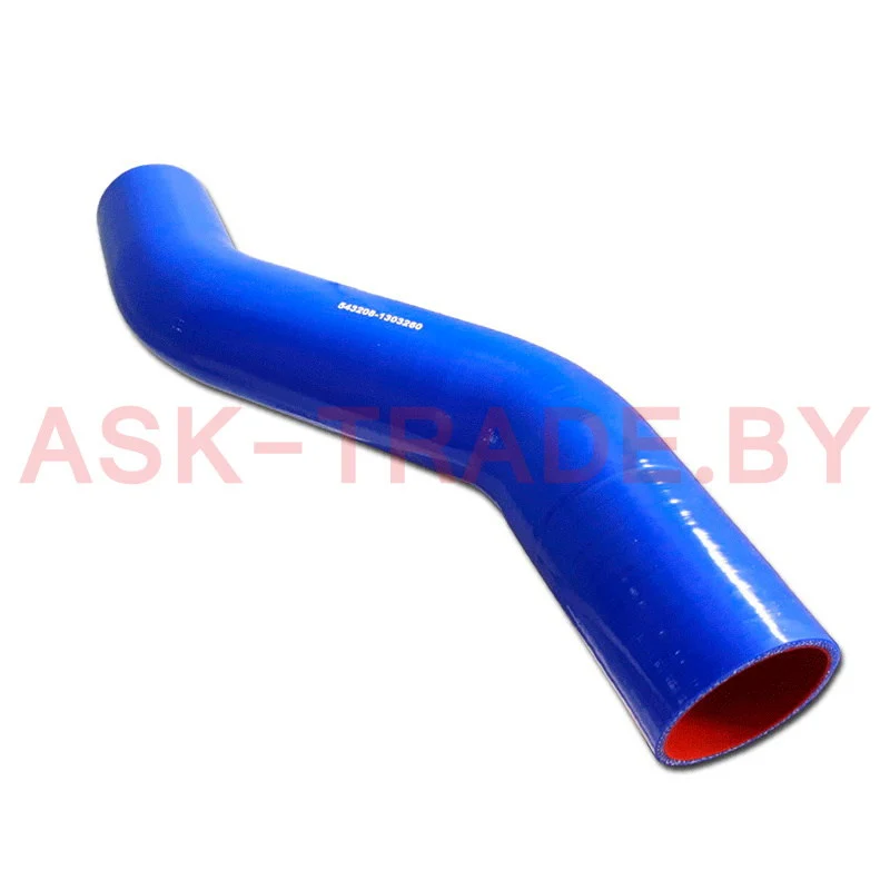 Патрубок радиатора нижний (кривой) 543208-1303260 (D-70мм, L-457мм)СИЛИКОН