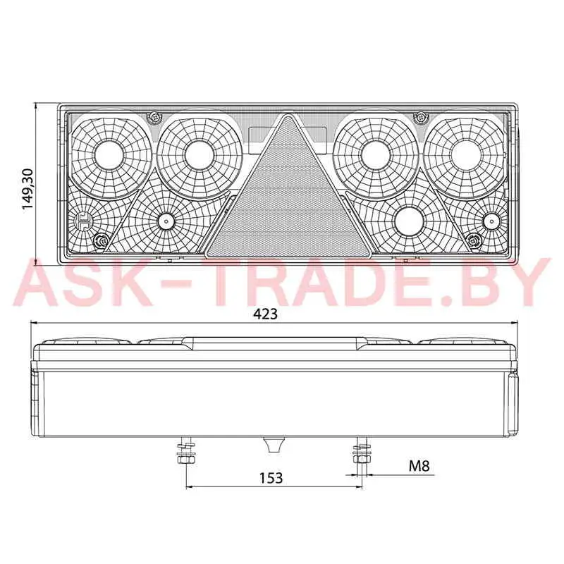 611453 Фонарь задний Schmitz левый б/бел. (ASS-2 разъем) Stellox