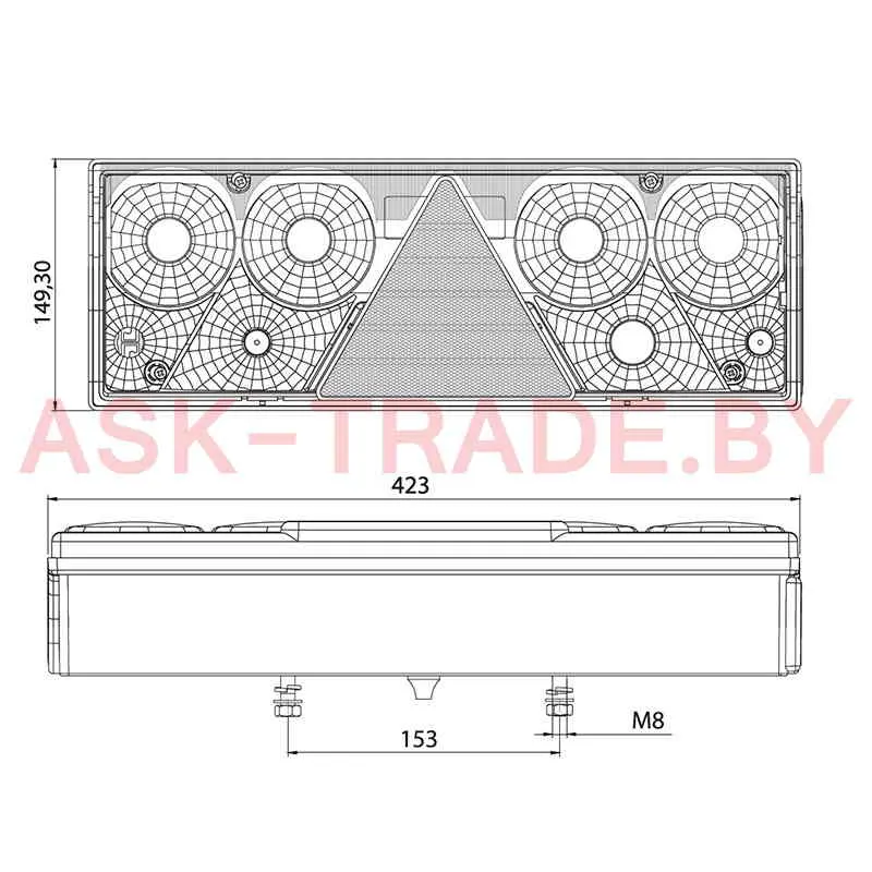 611456 Фонарь задний Schmitz правый б/желт. с проводом